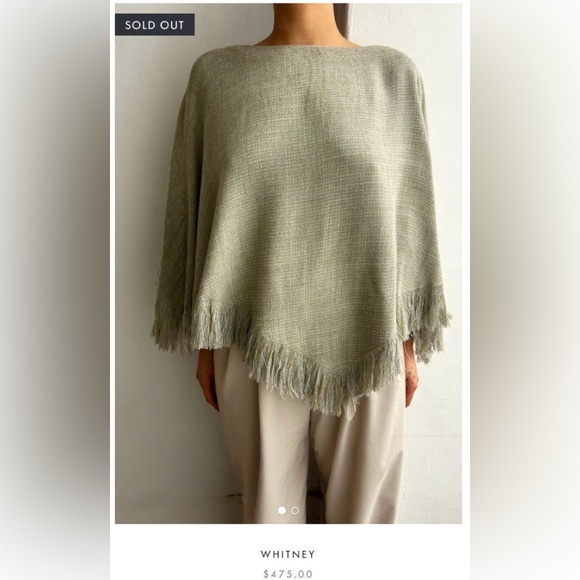 Elegant Cream Fringe cape poncho - Picture 7 of 7